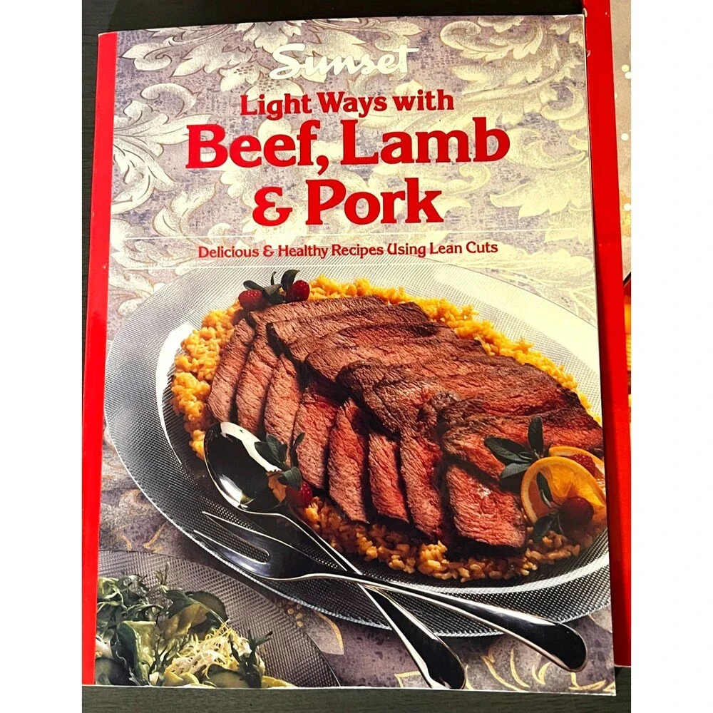 3 Vtg 90s Sunset Cookbooks Illustrated Paperback General Meats Appetizer Recipes